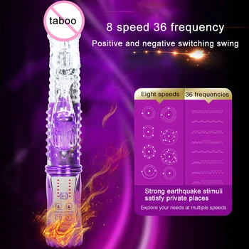 Adult Butterfly Soft Silicone Rabbit Vibrator Dildo Vibrator With 8-Frequency Rotating Dildo Vibe Massager For Women Sex Toys 4