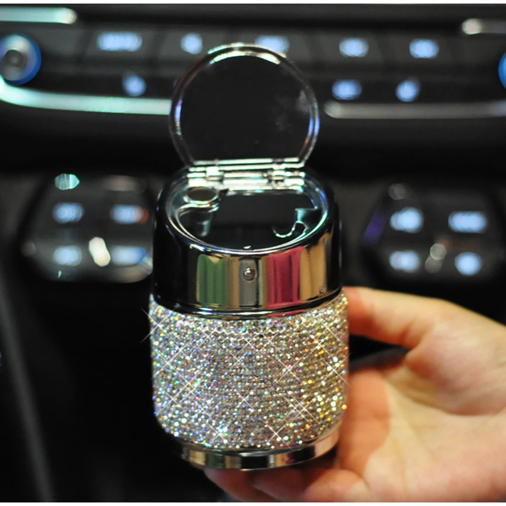 Пепельница Bling автомобильные универсальные принадлежности для автомобиля для дома пепельница многоцелевой Алмазный металл белый розовый фиолетовый