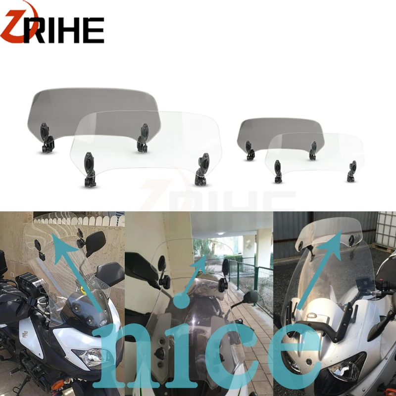 

Pc Plastic Universal Motorcycle Risen Adjustable Windshield Motobike Windscreens Moto Wind Deflectors For Yamaha YSR50 ysr50