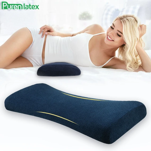 Lumbar Support Pillow for Back Support Memory Foam Pillow for Sleeping in  Bed Waist Support Cushion for Lower Back Pain Relief for Office Chair and