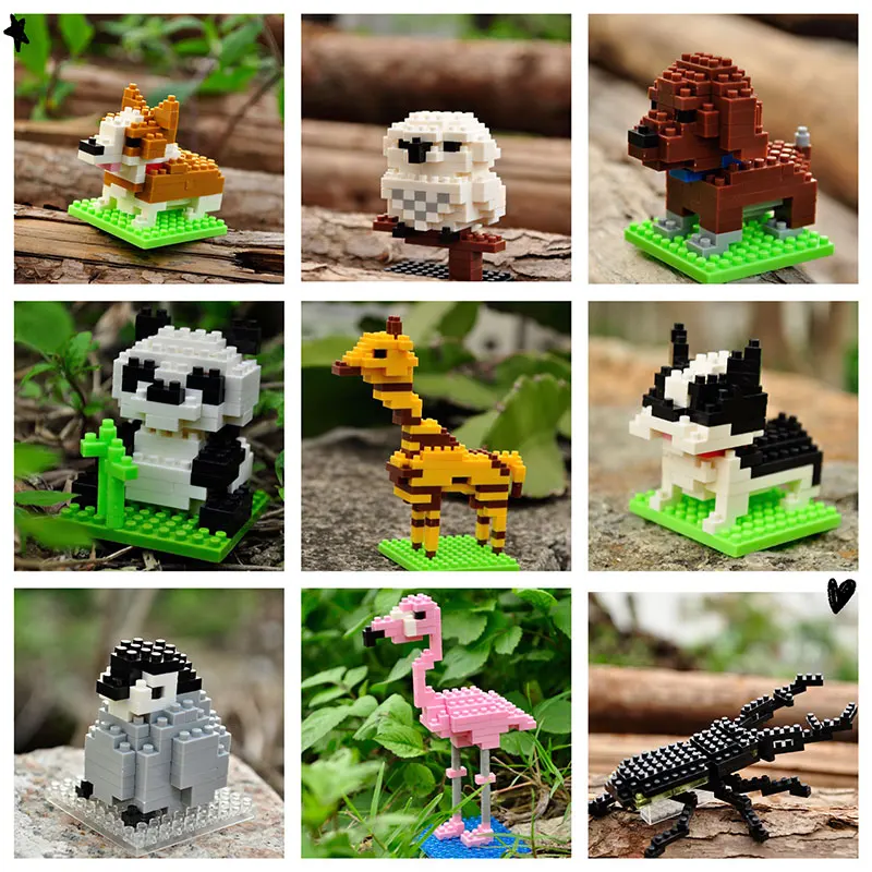 8pcs/set Chinese Animal Monk Building Blocks Bricks Models Figures Cute Toys 