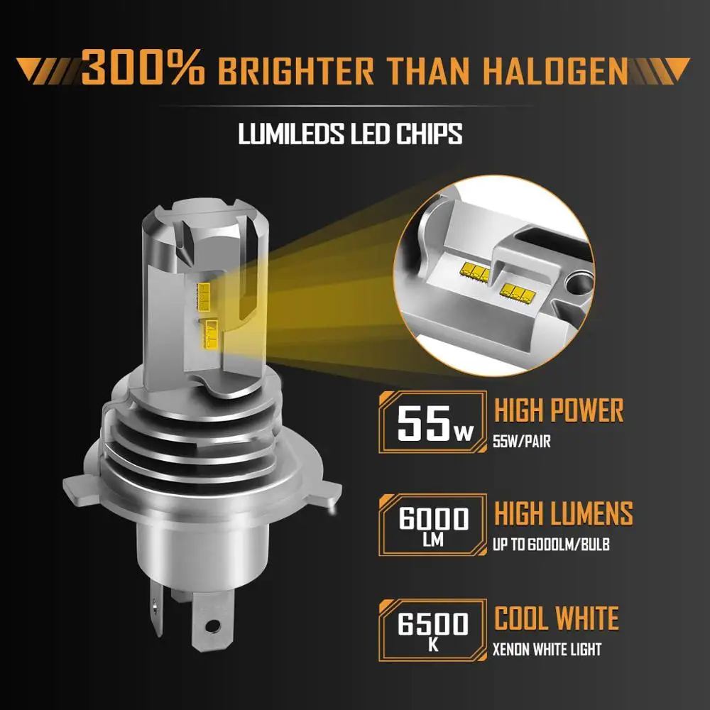 Car Headlight Bulb LED H4 H7 H8 H9 HB2 HB3 H11 HB4 9005 9006 60W 12000LM Plug-N-Play 6000K ZES Chip Hi/Lo Beam led car lights,led lights,led bulbs,led headlights,led car headlights,car headlamps