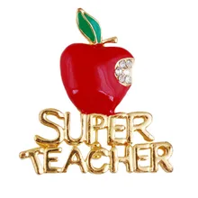 Европейский и американский Рождественский подарок, масляная капля, красное яблоко, Рождественская брошь, аксессуары, День учителя, подарок для учителя