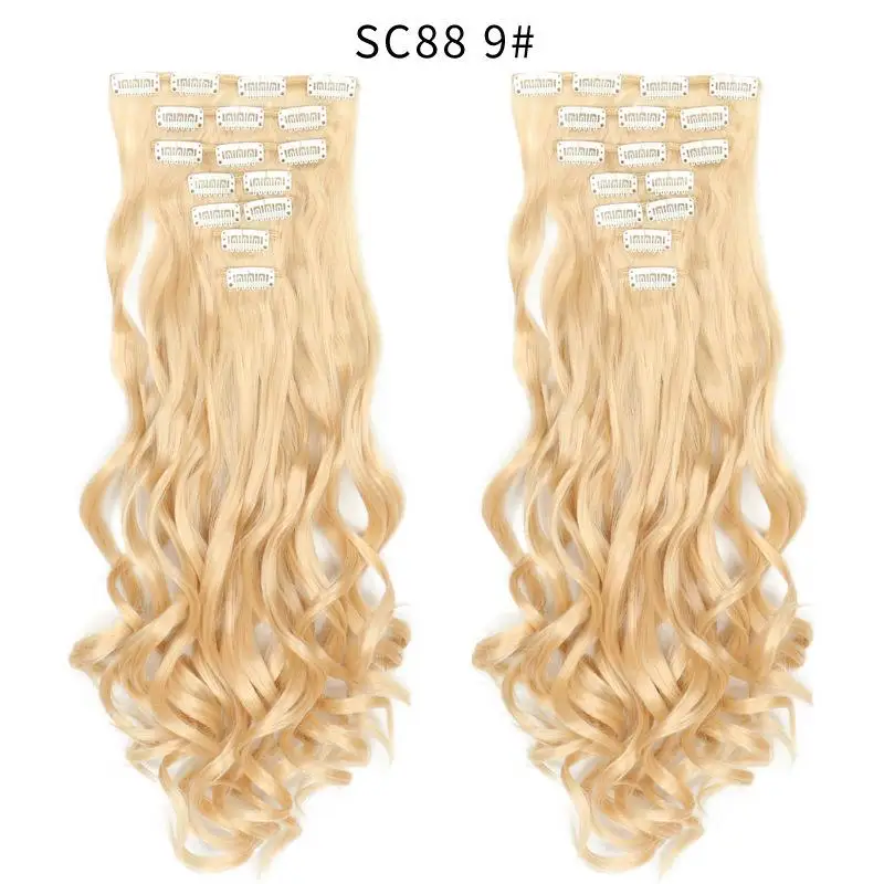 P4/27 MERISI HAIR 22 синтетические волосы с глубокой волной, термостойкий светильник, коричневый, серый, блондин, женский набор для наращивания волос на заколках, волосы с эффектом омбре - Цвет: P4/27