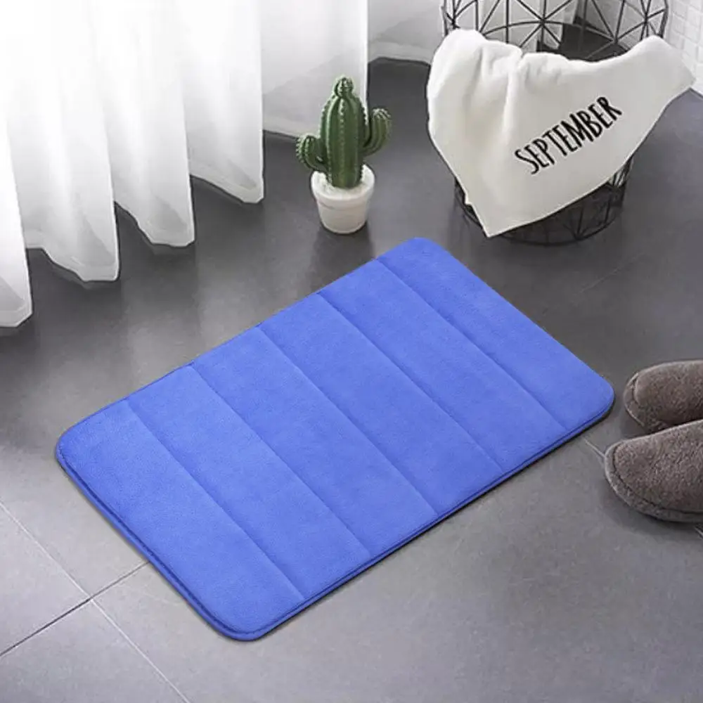 

Zeroomade Синий Коралловое бархатное банное коврики Non-slip Ванная комната коврики для дома коврик для напольного унитаза впитывающие коврики пены памяти коврик для ванной на 2 размера