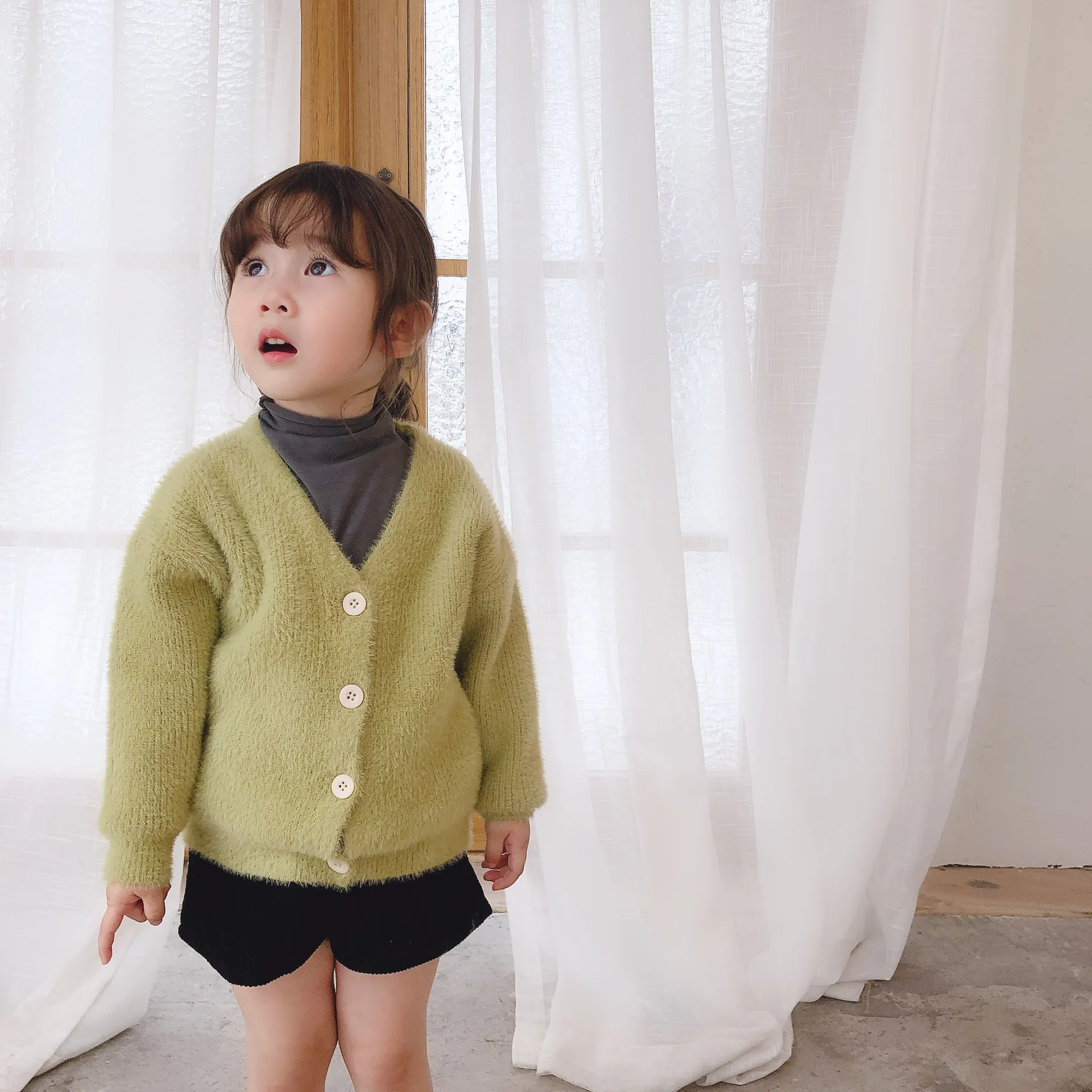 Теплый кардиган-пальто для детей 1-6 лет, пальто, вязаные свитера для маленьких девочек, куртки, детская верхняя одежда