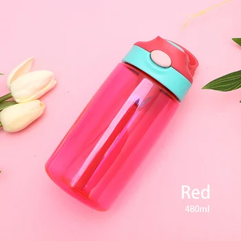 

With Straw Leak Proof Baby Portable Lightweight Handle Water Bottle Home Travel Children Cup School Feeding Container Drinkware
