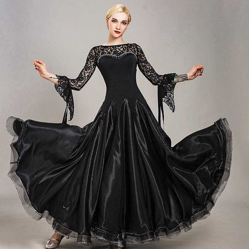 

Women Dance Dress For Ballroom Dancing Waltz Dance BallGown Spanish Dress Standard Ballroom Dresses Lace Costume