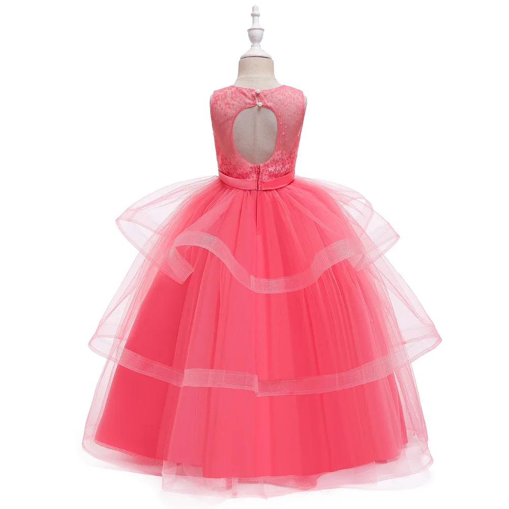 Hot Models Flower CHILDREN'S Dress GIRL'S Dress Tutu Christmas Long Formal Dress Girl Dress