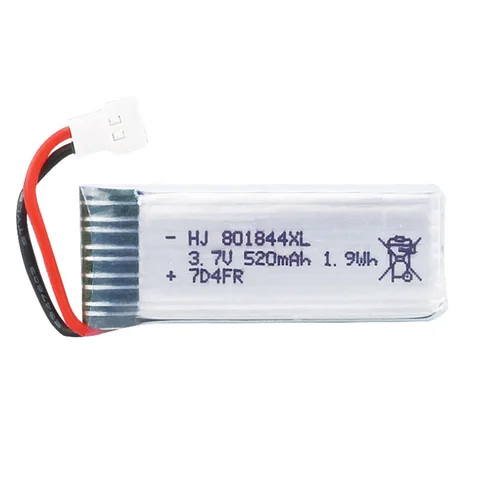 37V 520mAh 25c Lipo Battery 801844 with 5 in 1 Charger for H107P RC Camera Drone Accessories 37 v battery for H107P wholesale title=
