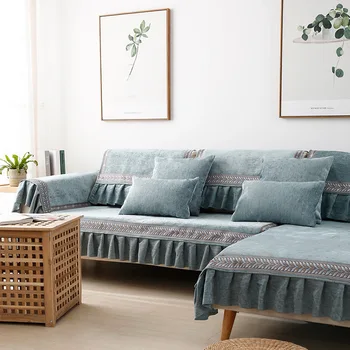 

Chenille Sofa Towel Simple Modern Solid Color Couch Covers for Living Room Sectional Sofa Cover Love Seat Patio Furniture