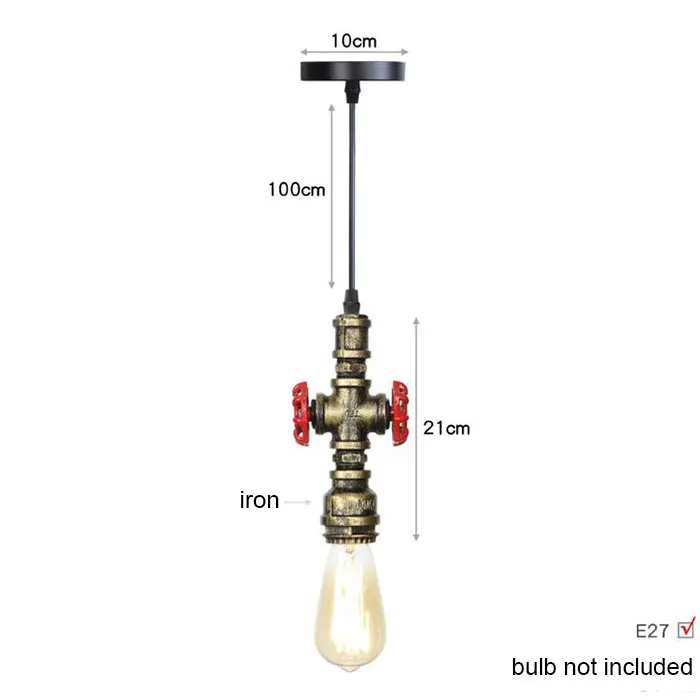 Паровой панк Лофт Промышленные железные водопроводные подвесные светильники винтажные Потолочные Подвесные светильники люстры бронзовые лампы для дома - Цвет корпуса: B3