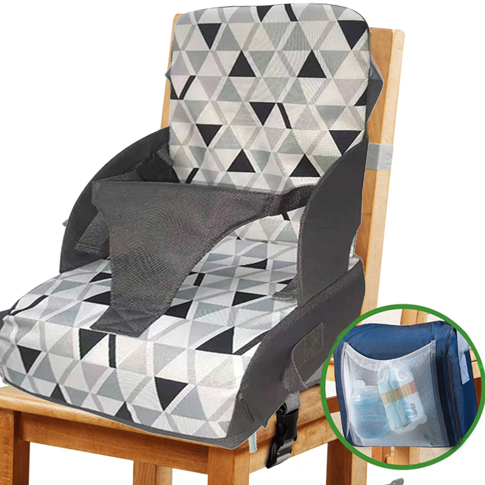 

Baby Chair Booster Seat Cushion Adjustable Heightening Backrest Cushion Child Feeding Dining Chair Cushion Kids Booster Seats