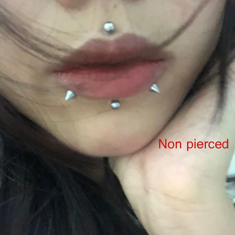 Piercing Jewelry Fake Lip Ring Stud Nose Ring Eyebow Dimple Sticker 20PCs Ball Stainless Steel