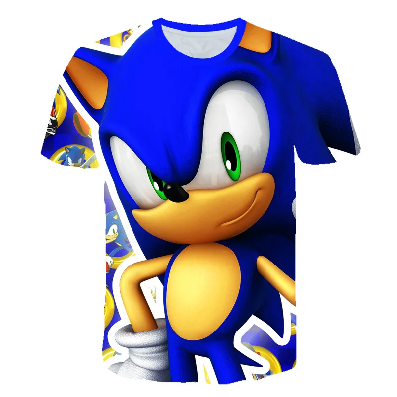 Мальчики Супер Марио sonic с принтом Одежда для девочек 3D Забавные футболки Детский