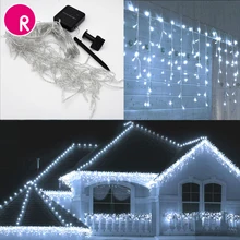 Magixun 4.5M Solar Outdoor Lights Garland Solar Curtain icicle Light LED Holiday Street Decor for Wedding Christmas New Year