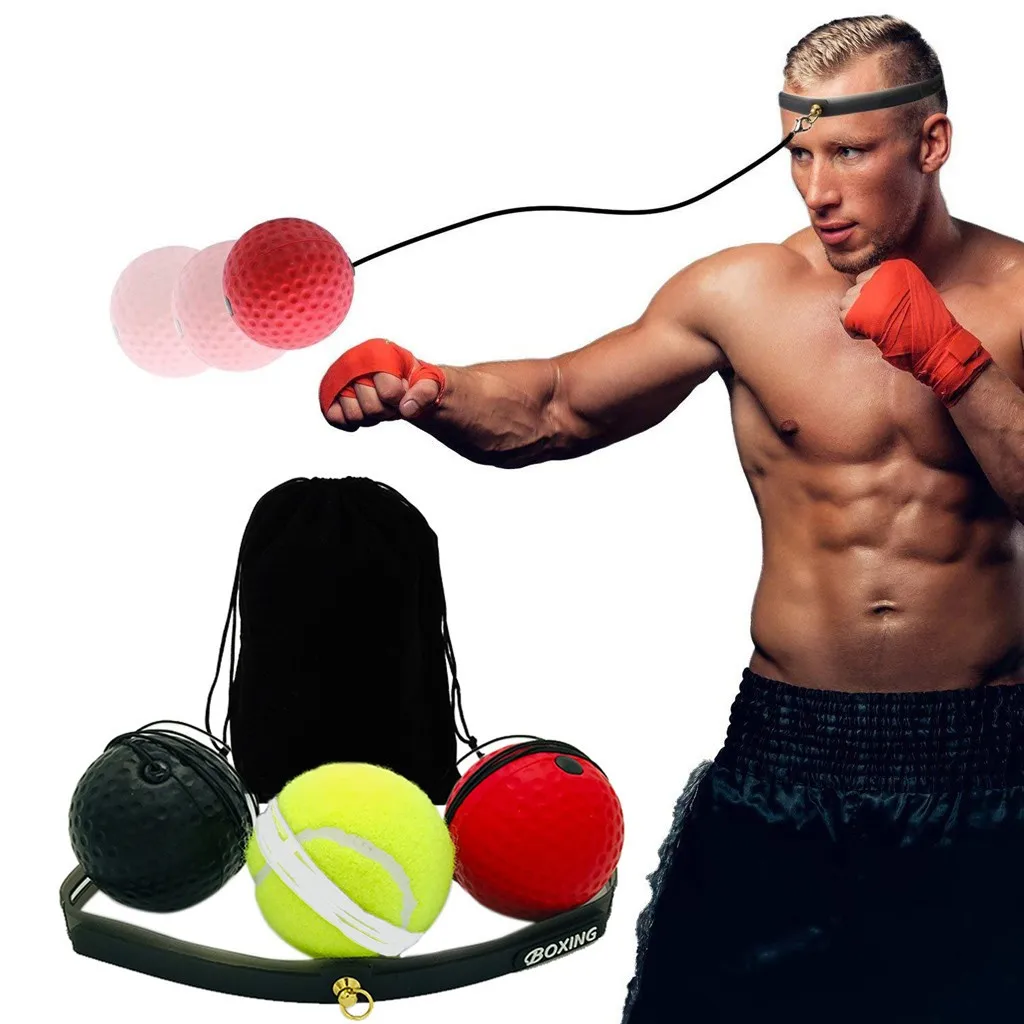

New Arrival Boxing Punch Exercise Fight Ball With Head Band For Reflex Speed Training Boxing Headband 3 Balls #e