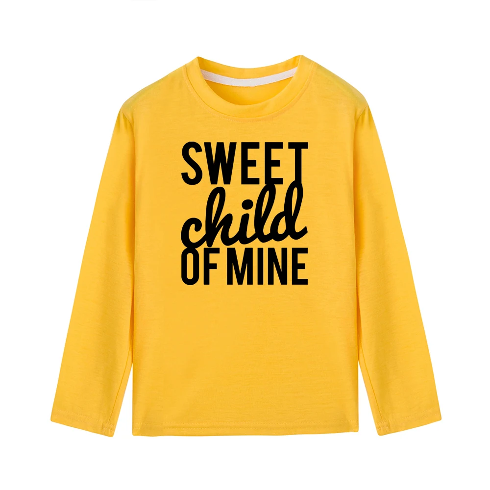 41B1-KLTYE- Новая модная детская футболка с надписью «Sweet Child of Mine» забавная Повседневная футболка с длинными рукавами для маленьких мальчиков и девочек детские спортивные рубашки футболки, топы - Цвет: 41B1-KLTYE-