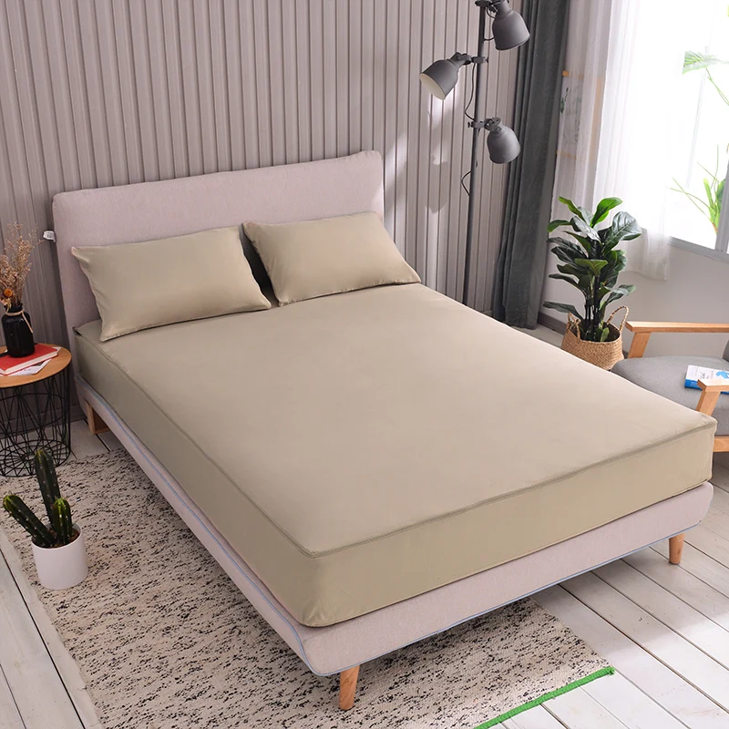 2020 New Mattress Cover With zipper solid color Mattress Protector Cover Six sides full package Bed