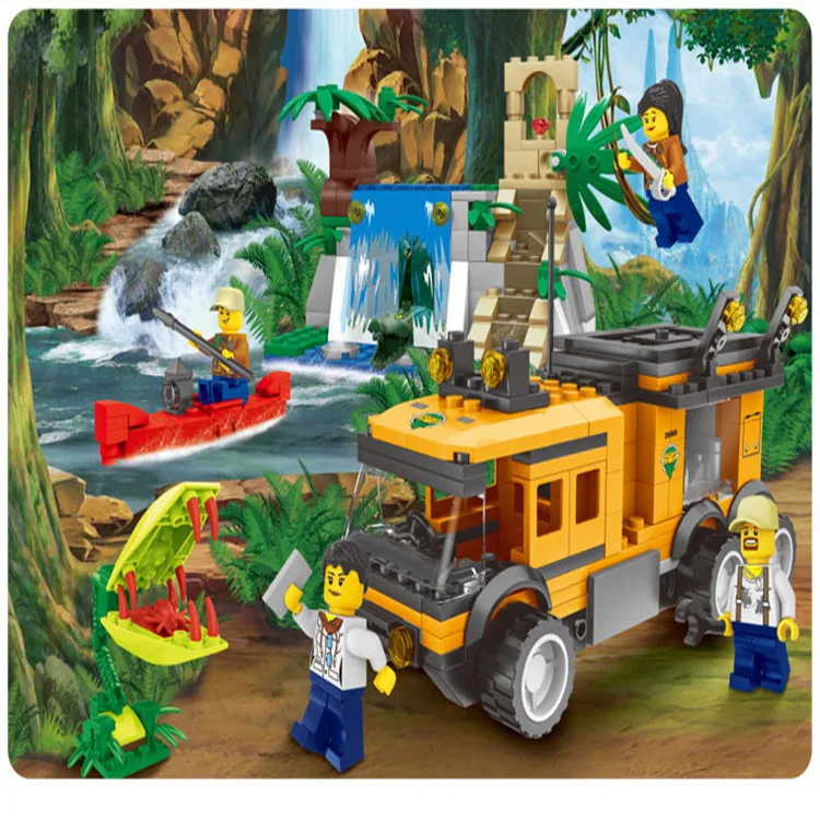 

Qi zeroo Assembled Building Blocks Jungle Expedition Children'S Educational Inserted Building Blocks Toy Forest Explore Nature