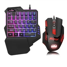 One-Handed RGB Mechanical Gaming Keyboard 42 Keys Blue Switch LED Left Hand Mini Keypad For Mobile Game