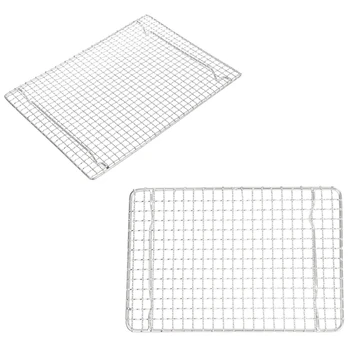 

2x Bbq Meshes Stainless Steel 304 Barbecue Net BBQ Grill Mesh Rectangular Baking Tool C Type & I Type