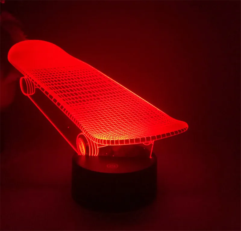 Товары для спорта скейтборда 3D светодиодный USB лампа объемные инновационные