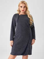 Fall Plus Size woclothing Long sleeve dress fashion ladies elegant dress 4XL 5XL 6XL