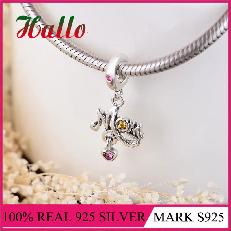 Кулон для мамы амулеты оригинальные серебряные бусины 925 пробы подходят очаровательные брендовые Браслеты DIY ювелирные изделия для женщин