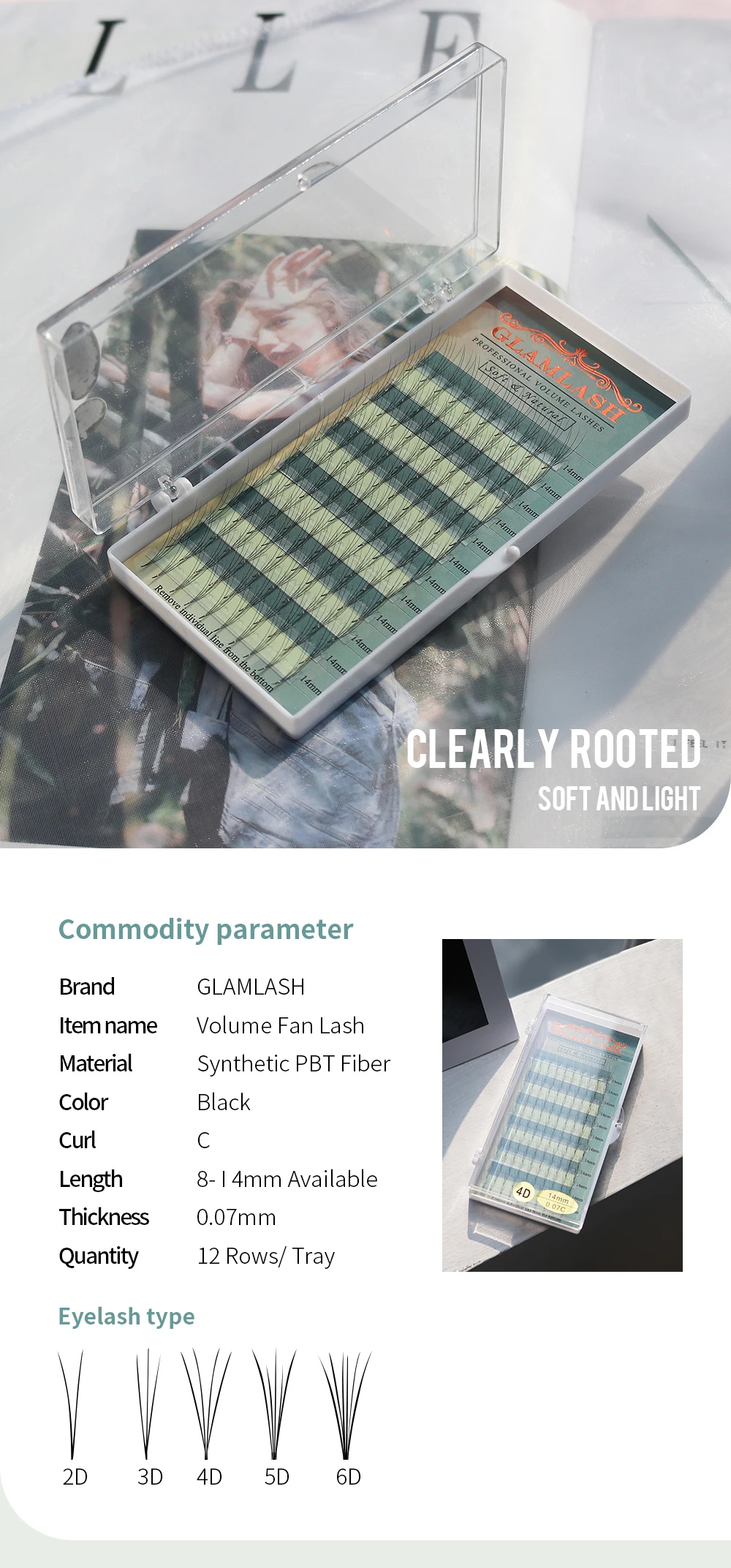 GLAMLASH 2D 3D 4D 5D 6D premade fans false eyelashes extension russian volume lashes faux mink individual lash extensions cilia GLAMLASH 2D 3D 4D 5D 6D premade fans false eyelashes extension russian volume lashes faux mink individual lash extensions cilia