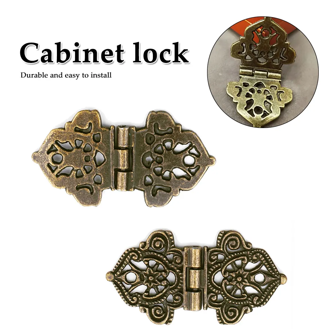 

Vintage Alloy Hollow Flower Hinge Chinese Furniture Hardware Metal Hinges Cabinet Door Butt Hinges For DIY Box