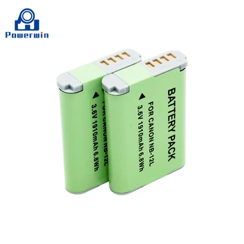 

2PCS Powerwin 1910mAh 3.6V NB-12L NB12L Camera Battery For Canon PowerShot G1 X Mark II G1X Mark 2 N100 N100 VIXIA mini