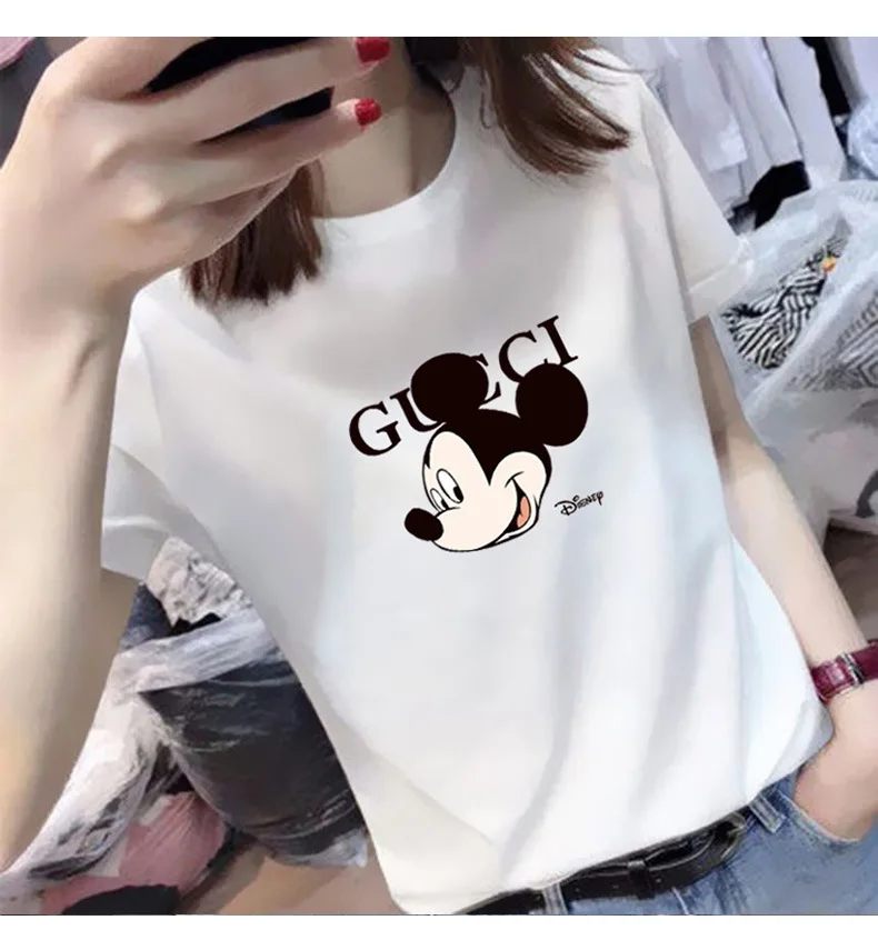DISNEY women t-shirt Mickey short-sleeved T-shirt women's summer 2020 new slim body femme t-shirts Mickey Mouse top 6 color