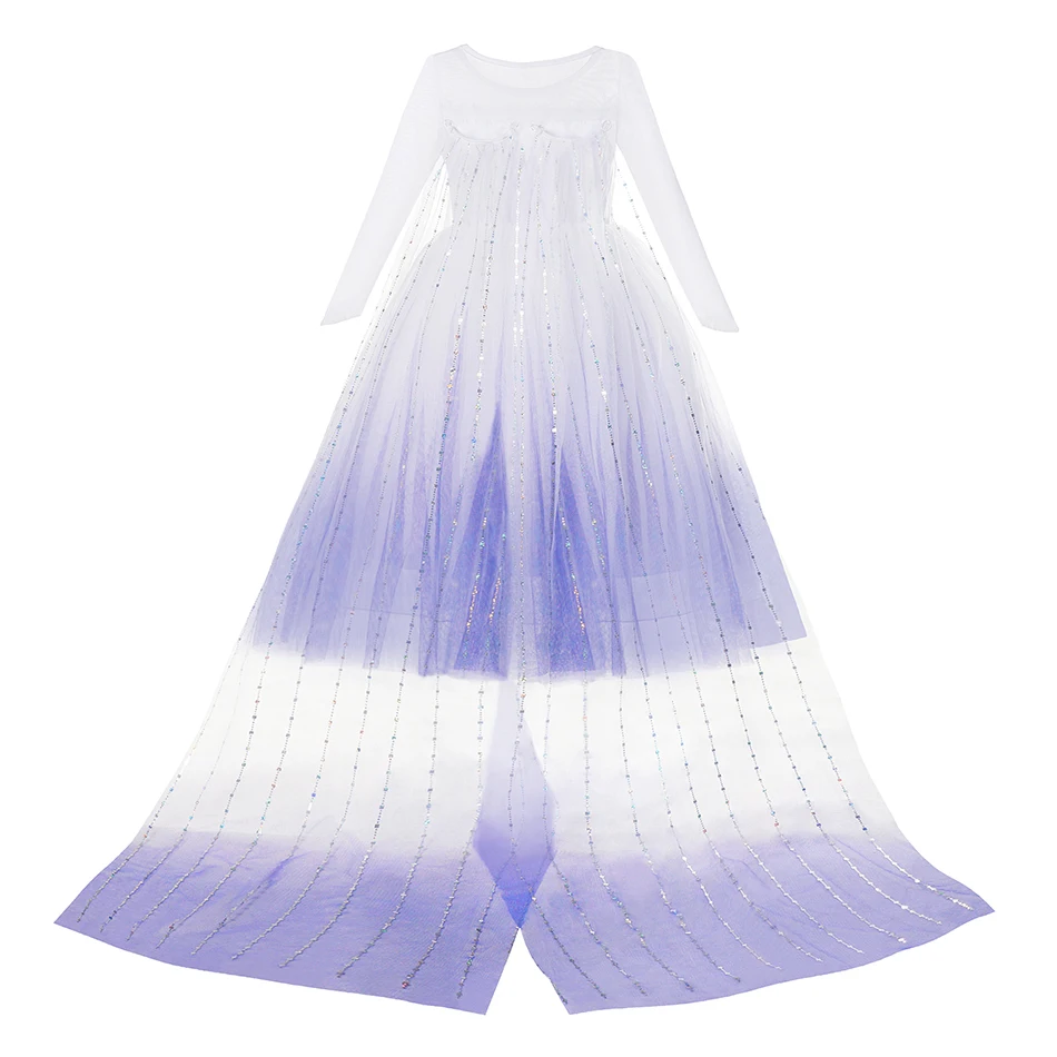 2022 Disney Frozen 2 Costume per ragazze Princess Elsa Dress abito da ballo  bianco compleanno bambini Snow Queen Cosplay abbigliamento carnevale| | -  AliExpress