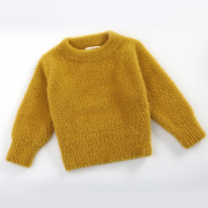 SY4054C Детский свитер; осенняя куртка с имитацией норки; свитера; однотонная теплая верхняя одежда; свитер для детей; зимняя одежда для маленьких девочек - Цвет: SY4054C