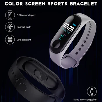 

LCD Smart Color Screen Watch Wristband Heart Rate Sports Pedometer Monitoring Waterproof Bracelet Unisex DQ-Drop