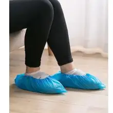 Одноразовые бахилы, Утепленная обувь, покрытие для дома, компьютерная комната, Студенческая водонепроницаемая крышка, крытые Пластиковые 100 упаковок