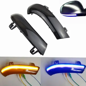 

For VW GOLF 5 Jetta for Skoda Superb B5 2002-2008 LED Turn Signal Light Dynamic Mirror Rear View Indicator Blinker Blue Yellow