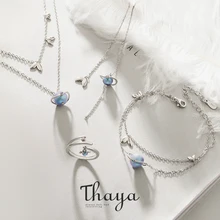 Thaya 925 Серебряные Дизайнерские комплекты для женщин в летнюю ночь, элегантные ювелирные изделия, подарок для дам