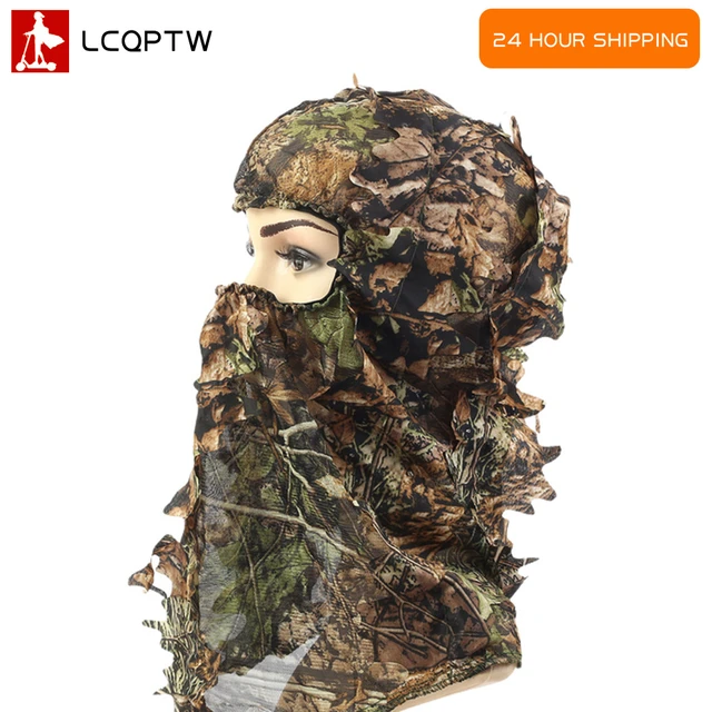 New Ghillie Suit Ghillie Camouflage Leafy Hat 3D Full Face Mask Headwear  Turkey Camo Hunter Hunting Accessories - AliExpress