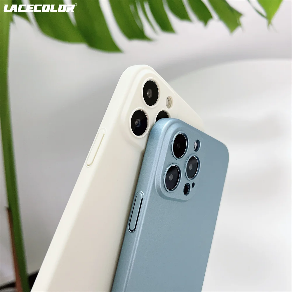iPhone 14 13 12 Mini 11 Pro Max XR XS X 7 8 Plus SE 3 초박형 충격 방지 범퍼 커버 용 고급 매트 슬림 하드 플라스틱 케이스