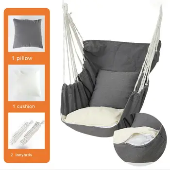 

Hammock Hanging Chair Swing Seat With Cushion Pillow For Indoor Outdoor Dormitory Bedroom Hanging Chair Cushions