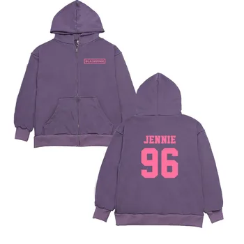 

BLACKPINK pink harajuku hoodies hoodie kpop clothes sweatshirt hoodies women Cotton Casual Letter Zip-up Korean version men 2019
