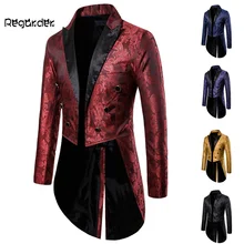 Charme masculino tailcoat longo jaqueta goth steampunk ajuste terno cardigan casaco cosplay praty único breasted andorinha uniforme outwear # g3