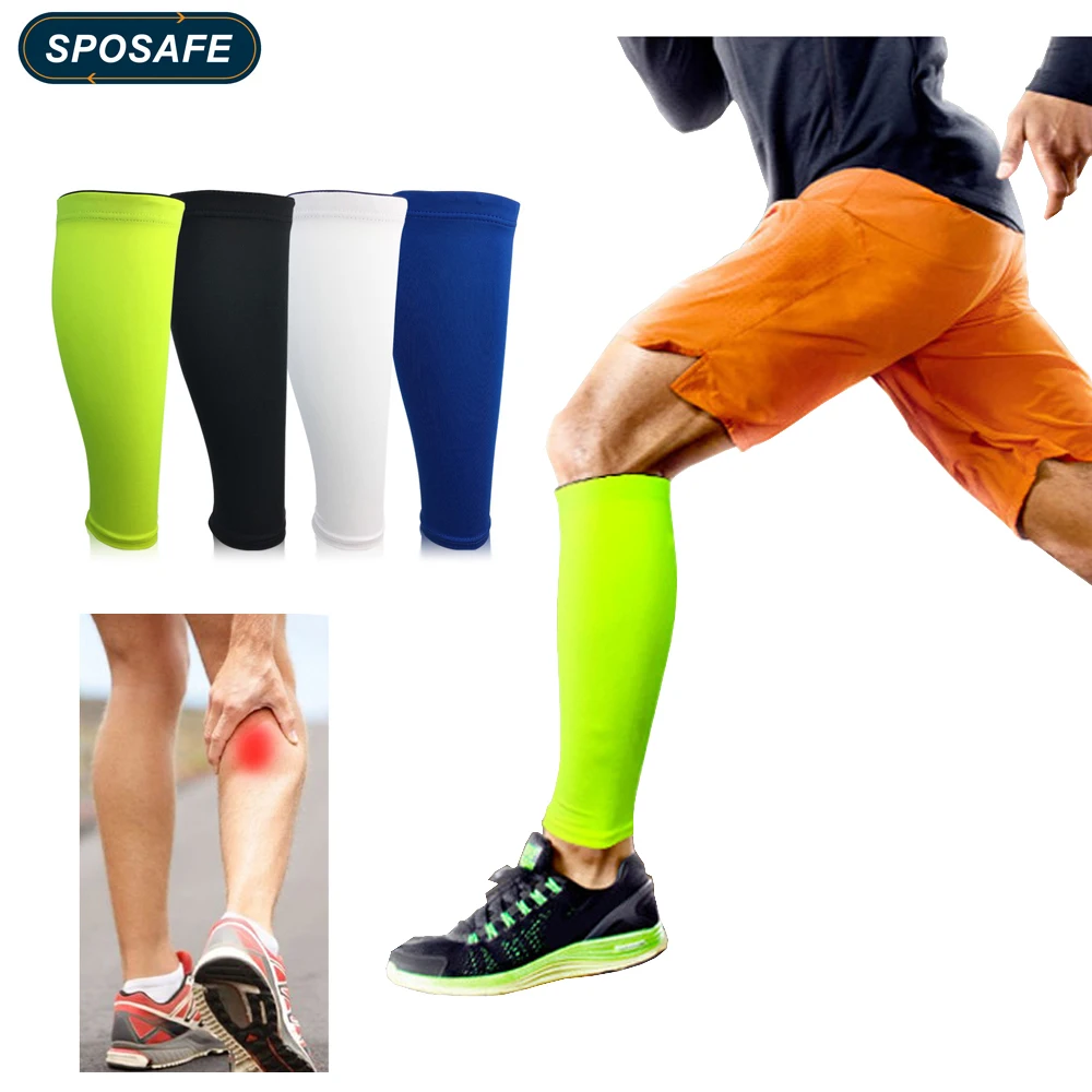 

SPOSAFE 1Pcs Shin Guard Base Layer Compression Leg Sleeve Cycling Leg Warmers Running Football Basketball Sports Calf Support