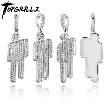 

TOPGRILLZ New Villain Pendant Gold Silver Color Iced Out Cubic Zirconia Hip hop Necklace Jewelry Gifts For Men Women