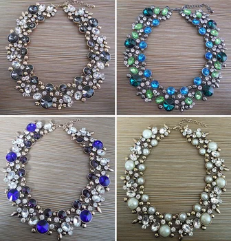 

Womens Crystal Large Collar Necklace Big Choker Necklace For Women Imitation Pearl Big Bib Necklace Indian Statement Jewelry