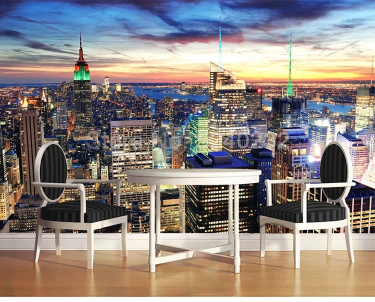 de parede edifício da cidade noite vista