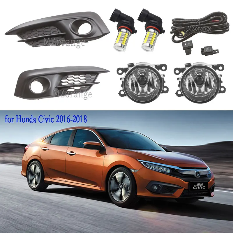 Светодиодный фонарь светильник s для Honda Civic 2016 2018 10th поколения туман галогенные