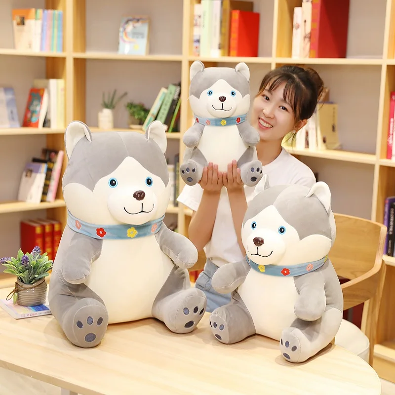 Новинка 35 см/45 см/55 см набивная Сидящая собака плюшевая мягкая Kawaii хаски собака Шарпей мультфильм Подушка для детей девочек подарок на день рождения